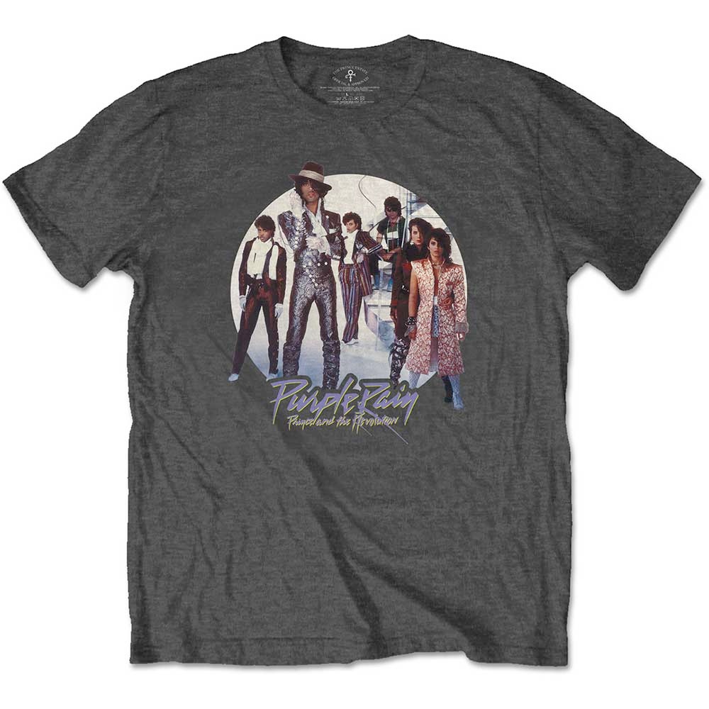 Prince - Purple Rain Circle Heren Tshirt - Grijs